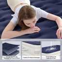 KNZZO Air Mattress Twin with Built-in Pump, Blow Up Mattress with Soft Flocked Top, Leakproof Inflatable Mattress, Foldable Waterproof Air Bed for Home, Guests, Camping, with Storage Bag