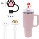 2 x Straw Cover for Stanley Cup, 4Pcs Silicone Straw Topper Compatible with Stanley 30&40 Oz Tumbler, Stanley Cups Accessories (4Pcs-New-E)