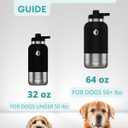 Dog Water Bottle Insulated Dog Travel Water Bottle Stainless Steel Pet Water Bottle Dispenser Portable Food and Water Bowl for Dogs with Carrying Case for Walking Dog Travel Kit (Green Blue, 32 oz)