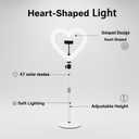 Ring Light for Desk,Heart Tabletop Light with 26" high Stand, RGB 47colors Selfie Light,USB Powered LED Desktop lamp with Phone Holder for Makeup Lights, Laptop Live Stream, YouTube,TikTok