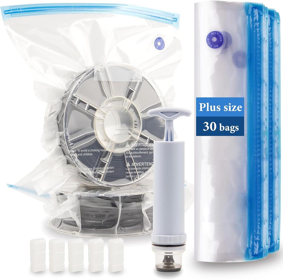 Filament Storage Bags, 30pcs Plus Size 3D Printer Filament Storage Bag, Perfect for 3D Filament Vacuum Bags (15x13 inch)