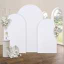 Set of 3 Wedding Arch Cover Spandex Fitted Wedding Arch Stand Covers for Round Top Chiara Arch Backdrop Stands Cover for Birthday Party Ceremony Banquet Decoration 4ft,5ft,6ft White
