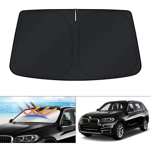 KUST Windshield Sun Shade for BMW X5 2014 2015 2016 2017 2018 Accessories Custom Fit Window Sun Visor Protector Foldable Sunshade Blocks UV Rays Keep Your Car Cool