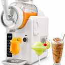 SYINTAO Slushie Machine No Ice Needed, 2-in-1 Frozen Drink & Soft Serve Ice Cream Maker, Self-Chilling Slushy Maker with 5 Presets, LED Display & Auto Clean for Home & Party (White)