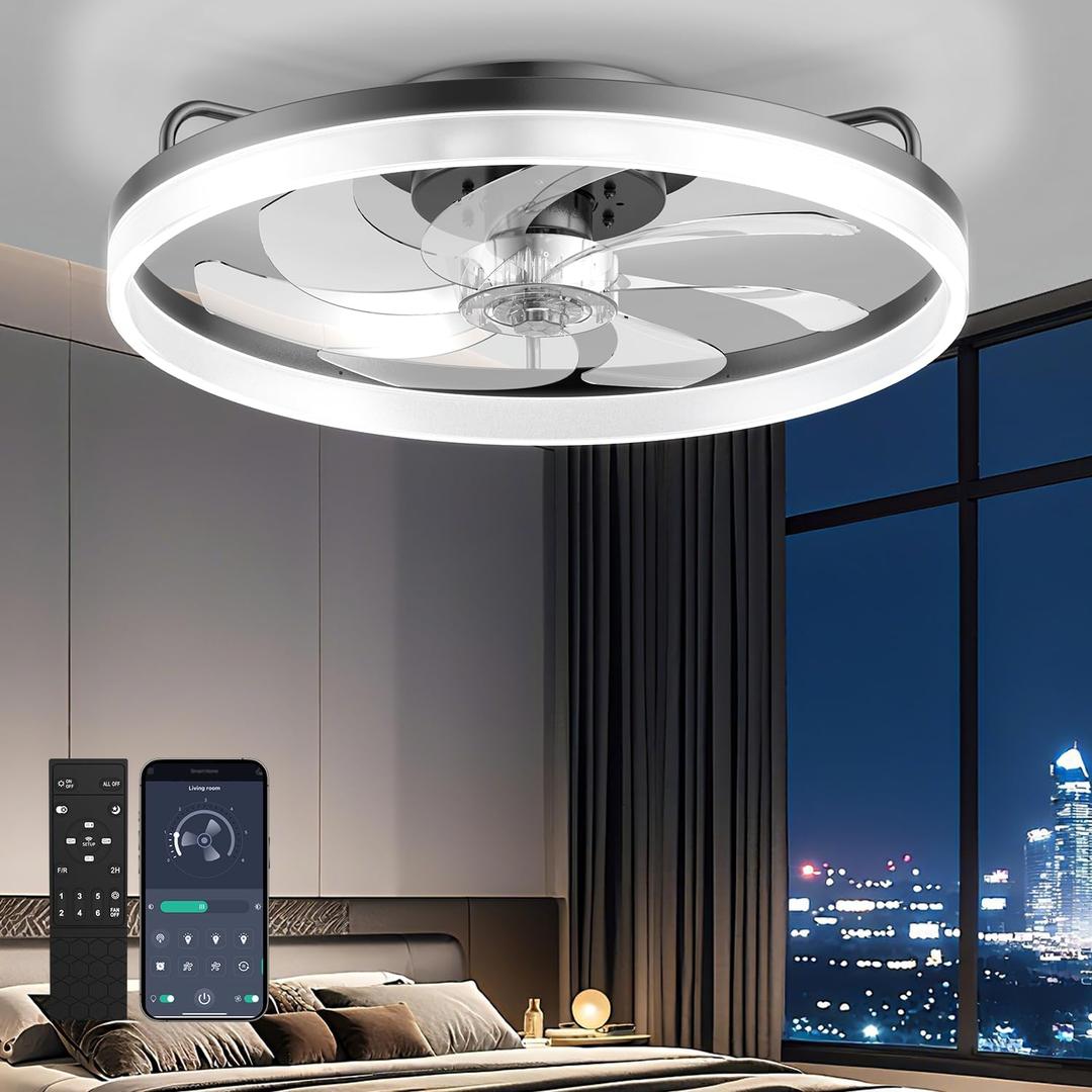 AIKVSXER Ceiling Fan with Lights and Remote, 20in Modern Ceiling Fans, Medium