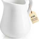 1 PCS Small Creamer Pitcher Set, 9 OZ Ceramics Creamer Pitcher with Handle for Farmhouse Kitchen Coffee Milk Sauces, White