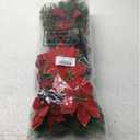 Hotop 6 Pcs Christmas Artificial Poinsettias Florals 19.6 Inch Large Christmas Poinsettia Decorations Red Green Christmas Flower Picks Stem for Christmas Tree Ornament Wreath DIY Xmas Party Decor