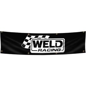 ENMOON Racing Wheels Banner Flag (2x8ft,Anti-Fade) 8 Brass Grommets Shop Garage Man Cave Wall Decor
