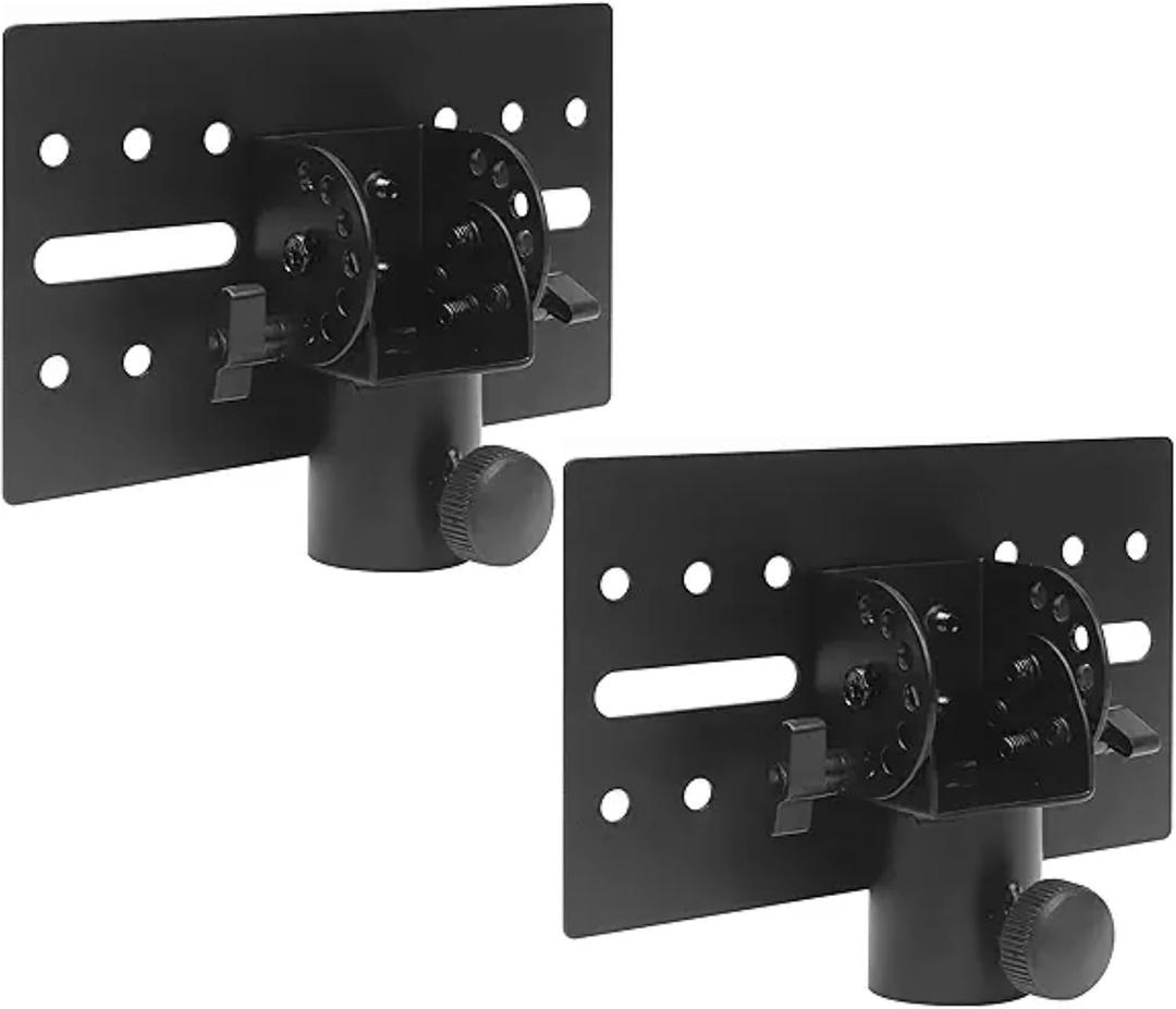2pcs Speaker Pole Mount Adapter, 35mm All Metal Tripod Stand for D-G DJ PA Speaker, Stage & Event Setup, Universal Heavy-Duty Bracket Top Cap Trip Stands, Hold Up to 110lbs, Adjustable & Rotatable