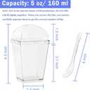 50 Pack 5 oz Plastic Dessert Cups with Lids and Spoons, Small Parfait Yogurt Pudding Cups with Lids for Party, Clear Mini Dessert Shooter Cup for Fruit Trifle Ice Cream
