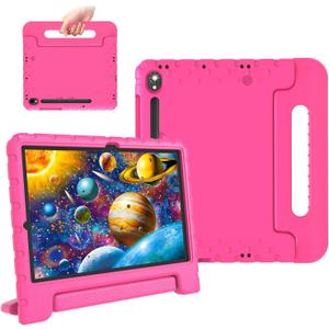 for Samsung Galaxy Tab S11/S10 Lite/S10 FE/S9/S9 FE Case with S Pen Holder, New Kids EVA Tablet Cover for S11 11"/S10 Lite/S10 FE 10.9" 2025, S9 11"/ S9 FE 10.9" 2023-Rose Red