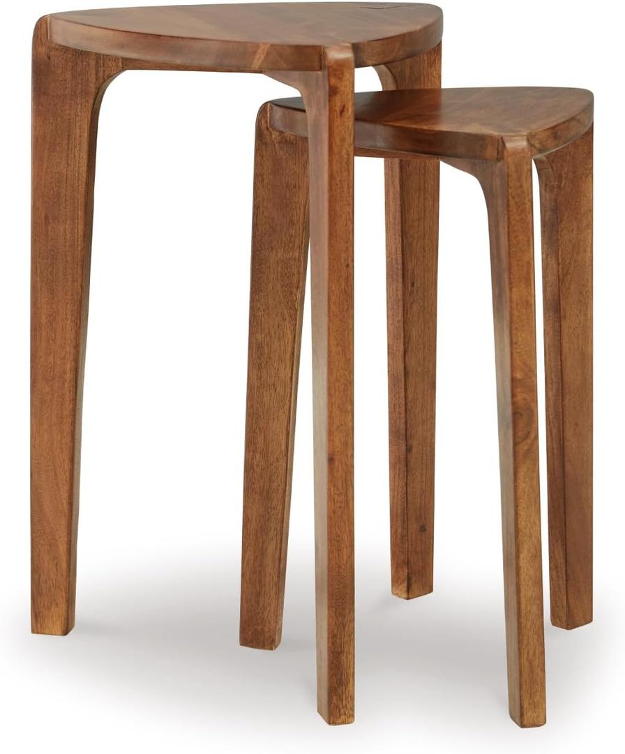 Signature Design by Ashley Brynnleigh Contemporary Nesting Accent Table, Set of 2, Light Brown Signature Design by Ashley Brynnleigh Contemporary Nesting Accent Table, Set of 2, Light Brown