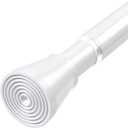 Shower Curtain Rod 44-77 inch Tension Rod White Shower rod Non Slip Tension Curtain Rod Adjustable Curtain Rods No Drilling Shower Rods for Bathroom Windows Closet 1Pack