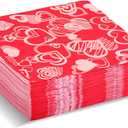 2 x Gatherfun Valentines Party Disposable Napkins Heart Love Paper Napkins for Valentine's, Weddings, Engagements, Anniversaries, Bridal Showers, Birthday Party Supplies 3-Ply 50 Pack