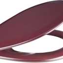 Standard Wood Toilet Seat, Burgundy - 17 Inch - Fits All Standard Size Fixtures - Easy to Install Fantasia by Achim Home Decor