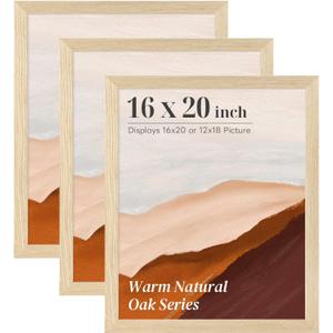 3 Pack 16x20 Frames 16x20 Poster Frame Natural Light Oak Solid Wood