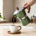 ShanSon Moka Pot Stovetop Espresso Maker 3 Cup 5 oz Italian Coffee Maker Manual Cuban Coffee Percolator Machine Italian Espresso Greca Coffee Maker for Cappuccino or Latte,Green