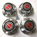 1980-1996 F150 Bronco Van Chrome Wheel Hub Center Caps RED Center 4 PCS