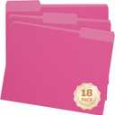Pink File Folders 8.5x11 Inch,1/3 Cut Tab Colored File Folders Letter Size,School Business Office Folders for Document-18 Pack