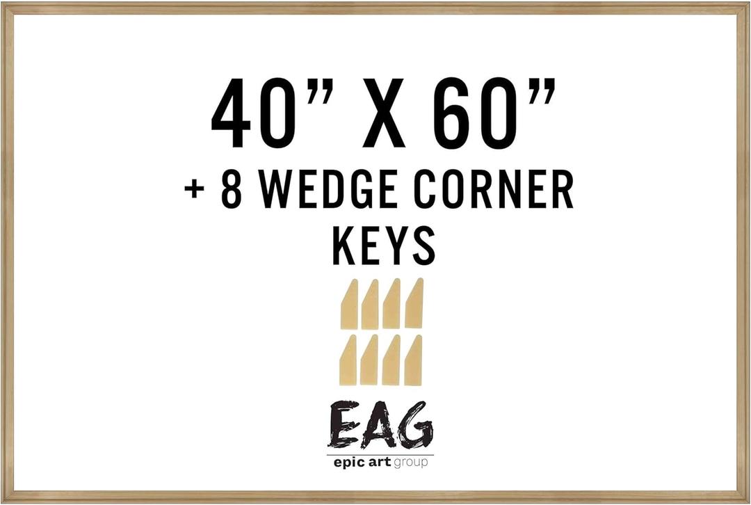 Bliss Solid Wood Gallery Stretcher Bar DIY Kit 1.5" Deep with Plastic Keys for Canvas Art or Needlepoint, 40"x60" (Yellow)