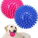Pweituoet 3.5" Spike Dog Balls With Squeaky, Thicker and Durable, 2 Pack Chew Toys for Teeth Cleaning and Training, Ball Toys for Aggressive Chewers, Puppy Small Medium Large Dogs