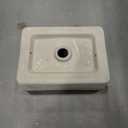 J-FAMILY 14.5'' x 10.6'' Small Vessel Sink Bathroom Above Counter White Porcelain Ceramic Rectangular Sink Bowl Gold Trim Decoration Small Vanity Sink Lavatory Wash Basin