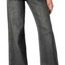 Astylish Womens High Waisted Straight Leg Jeans Stretchy Wide Leg Jeans Trendy Denim Pants (16, Gray)