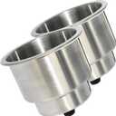 Yuanhe 2pcs Stainless Steel Cup Drink Holder with Drain for Marine Boat RV Camper