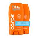 Carpe Underarm Antiperspirant Deodorant for Women and Men - Clinical Strength Deodorant for Women with 100 Hour Clinically Tested Sweat and Odor Protection - Fresh Powder, 2 Pack