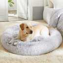 Calming Dog Bed & Cat Bed, Anti-Anxiety Donut Dog Cuddler Bed, Warming Cozy Soft Dog Round Bed, Fluffy Faux Fur Plush Dog Cat Cushion Bed for Small Medium Dogs and Cats, Size: 36.0"l x 36.0"w x 8.0"th