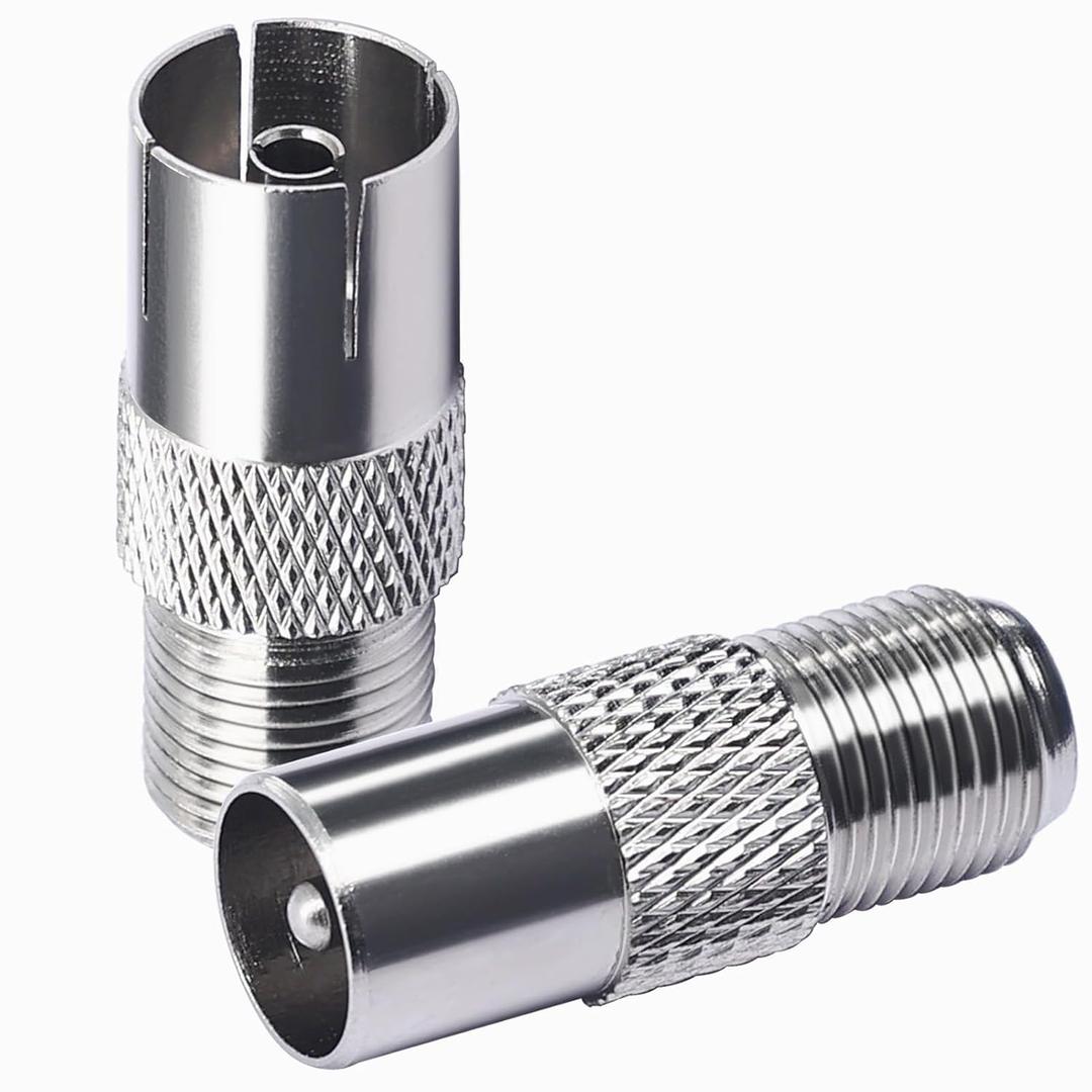 TUOLNK TV PAL Antenna Connector, Type F Female to TV PAL Male/Female Aerial Adapter for Aerial Coaxial Cables Satellite Cables 2Pcs