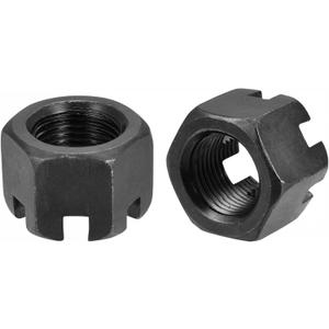 uxcell M18x1.5mm Hexagon Slotted Nut, Grade 4.8 Carbon Steel Hex Castle Nuts, Black, 5Pcs