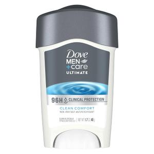 DOVE MEN + CARE Clinical Protection Antiperspirant Clean Comfort Stick for Men 96-Hour Sweat and Odor Protection Clinical Strength Antiperspirant with 1/4 Moisturizing Cream 1.7 oz