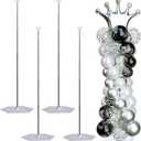 Balloon Arch Stand, Balloon Stand Set of 4, 7 Feet Height Adjustable Metal Balloon Column Stand for Party Decorations Wedding Birthday, Graduation Party Decoration, Baby Shower