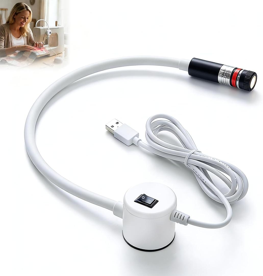 Magnetic Positioning Quilting Light for Sewing Machine, Sewing Red Guide for Straight Stitching, Quilting Red Light with Crosshair, Adjustable Hands-Free Precision Sewing and Quilting Aid Tool