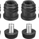 uxcell 4Pcs Inserts for Round Tubes with Leveling Feet, for 16mm/0.63" OD Round Tube, M6-1.0mm Thread Black Plastic Furniture Chair Blanking End Caps Insert Plugs