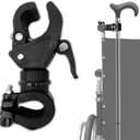 SADIKALO Cane Holder for Walker - 2pcs Wheelchair Rollator Crutches & Walking Stick Holder - Adjustable Accessories for Seniors