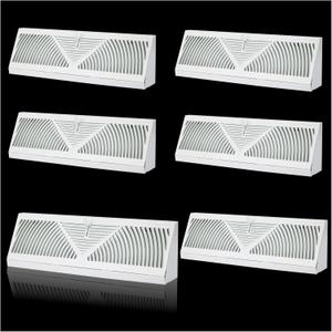 6Pack 24 inch Baseboard Register Vent,Baseboard Diffusers Floor Heat Register Vent Cover for Duct Opening 24,White Baseboard Vent Cover Heating Vent for with Adjustable Airflow Lever and 3 Ways