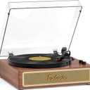 Full-Size Vintage 3-Speeds Record Player with Built-in Speakers