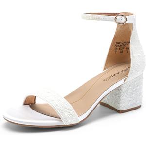 DREAM PAIRS Womens Low-Chunk Low Heel Pump Sandal 8.5