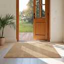 Softlife Rugs for Entryway 2x3 ft Door Mat Faux Jute Rug Dirt Trapper Small Bathroom Rug Washable Kitchen Mat Modern Farmhouse Carpet for Front Porch Bathroom Kitchen Bedroom, Brown