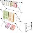Foldable Clothes Drying Rack, Collapsible Laundry Drying Rack for Air Drying Clothing, Space-Saving Design for Indoor Outdoor Drying Rack Clothing (White)