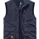 Gihuo Men's Causal Lightweight Outdoor Vest Quick Dry Outdoor Multi Pockets Travel Safari Fishing Vest(Navy01-L)
