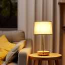 taotanra- Set of 2 Drum Linen lampshade - Handcrafted Fabric Table lamp and Floor lamp Replacement Accessories
