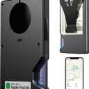 Air Wallet, Built-in Tracker Slim Wallet, Smart Wallet with Money Clip, Compatible with FindMy Network(iOS Only), Anti-Theft Card Holder, *Gift for Men (Tracker Wallet, Black)