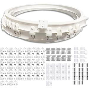 Flexible Ceiling Curtain Track | 26.3 ft (8 m) Curved Curtain Rail with Mute Rollers | Bendable Mount for Shower Bay Window RV Room Divider