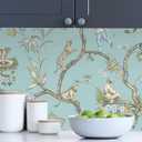 NuWallpaper x Scalamandre Blue Robin Egg Chinoise Exotique Peel and Stick Wallpaper, Removable Wallpaper, 20.87 in x 18 ft