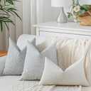 Leather Pillow Covers 12x20 Set of 2 Linen Style Black Lumbar Pillow Covers Neutral Farmhouse Cushion Covers Waterproof Pet Hair Resistant Durable Easy Clean for Home Multi Scene Decor