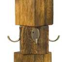 Vesici Wood Coffee Mug Holder Rustic Wooden Cup Holder for Counter Farmhouse Mug Tree Stand with 8 Cup Hangers, Vintage Mug Rack for Coffee Bar Kitchen(Wood Color)
