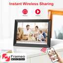 Digital Picture Frame, Frameo 10.1 Inch WiFi Electronic Photo Frame, 1280x800 HD IPS Touch Screen, Auto-Rotate, Wall Mountable, Easy Setup to Share Moments Instantly via Frameo App, Gifts for Mom (Black)